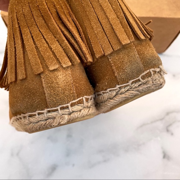Saint Laurent Tan Suede Fringe Espadrille desert boot booties IT 39.5 US 9.5 - Picture 5 of 16